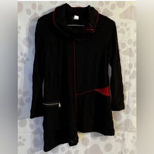 Elegant Black and Red Women's Top